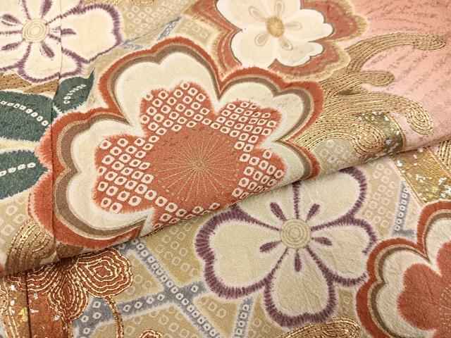 平和屋着物●豪華振袖　舞花文　暈し染め　金彩　松坂屋扱い　正絹　逸品　AABH5360ph