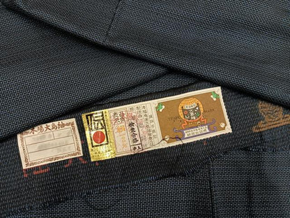 平和屋着物●男性　本場大島紬　アンサンブル　100亀甲　手織　総詰め　恵純雄作　証紙付き　キングサイズ　正絹　逸品　AABH5365ph