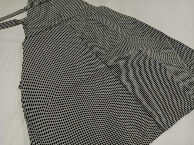 平和屋着物●男性　馬乗り袴　縞　正絹　逸品　AABH5367ph