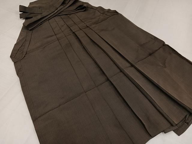 平和屋着物●男性　馬乗り袴　縞　正絹　逸品　AABH5369ph