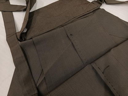 平和屋着物●男性　馬乗り袴　縞　正絹　逸品　AABH5369ph
