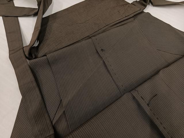 平和屋着物●男性　馬乗り袴　縞　正絹　逸品　AABH5369ph