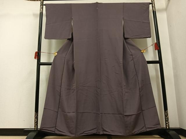 平和屋着物●上質な色無地　作家物　龍三　煤竹色　正絹　逸品　AABH5372ph