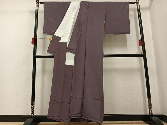 平和屋着物●上質な色無地　作家物　龍三　煤竹色　正絹　逸品　AABH5372ph