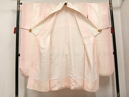 平和屋着物●振袖用長襦袢　袷　草花地紋　暈し染め　正絹　逸品　AABH5374ph