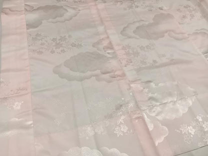 平和屋着物●振袖用長襦袢　無双仕立て　草花地紋　暈し染め　半衿刺繍　洗える着物　AABH5375ph