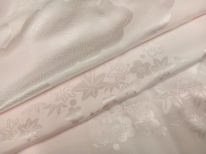 平和屋着物●振袖用長襦袢　無双仕立て　草花地紋　暈し染め　半衿刺繍　洗える着物　AABH5375ph