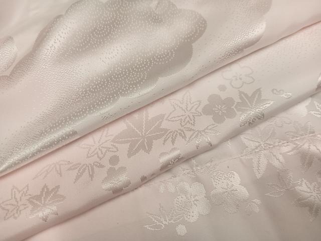 平和屋着物●振袖用長襦袢　無双仕立て　草花地紋　暈し染め　半衿刺繍　洗える着物　AABH5375ph