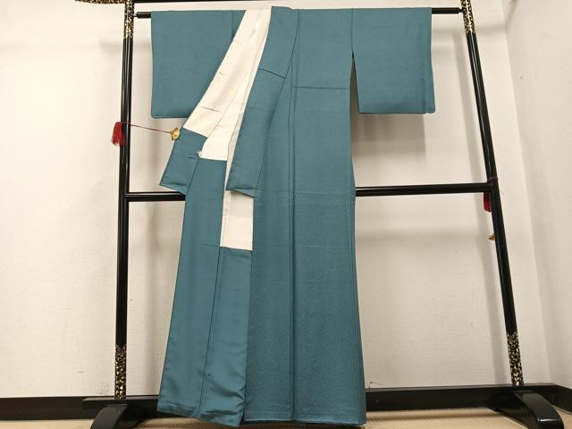 平和屋着物●本草木染作家　圓啓　江戸小紋　極小鮫小紋柄　正絹　逸品　AABH5379ph