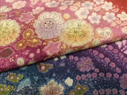 平和屋着物●豪華振袖　絞り　辻が花　暈し染め　金彩　金通し地　正絹　逸品　AABH5381ph