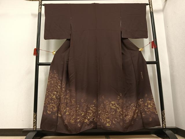 平和屋着物○色留訪問着 作家物 寿光織 初音の調度 暈