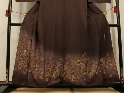 平和屋着物●色留訪問着　作家物　寿光織　初音の調度　暈し染め　金糸　正絹　逸品　AABH5382ph