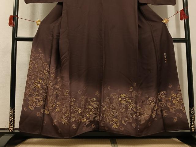 平和屋着物●色留訪問着　作家物　寿光織　初音の調度　暈し染め　金糸　正絹　逸品　AABH5382ph