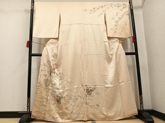 平和屋着物●訪問着　立波花籠文　暈し染め　金銀彩　鈴乃屋扱い　正絹　逸品　AABH5385ph