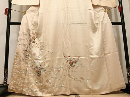 平和屋着物●訪問着　立波花籠文　暈し染め　金銀彩　鈴乃屋扱い　正絹　逸品　AABH5385ph