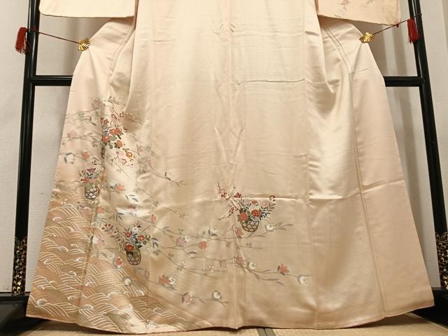 平和屋着物●訪問着　立波花籠文　暈し染め　金銀彩　鈴乃屋扱い　正絹　逸品　AABH5385ph