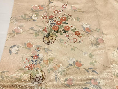 平和屋着物●訪問着　立波花籠文　暈し染め　金銀彩　鈴乃屋扱い　正絹　逸品　AABH5385ph
