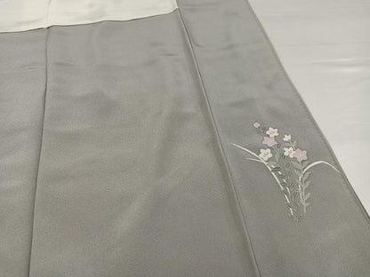 平和屋着物●訪問着　友禅　草花風景籬文　暈し染め　正絹　逸品　AABH5386ph