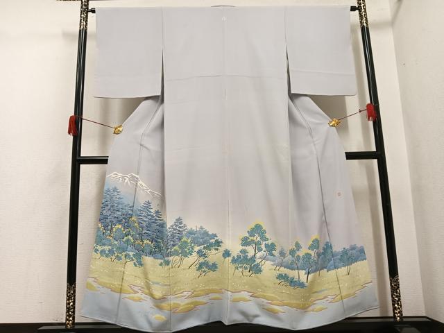 平和屋着物●本加賀友禅作家　浅野冨治男　色留袖　樹林文　暈し染め　正絹　逸品　AABH5390ph