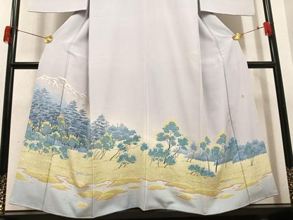 平和屋着物●本加賀友禅作家　浅野冨治男　色留袖　樹林文　暈し染め　正絹　逸品　AABH5390ph