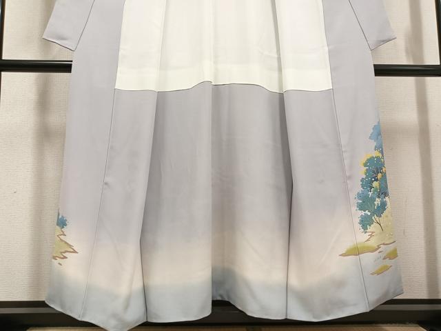 平和屋着物●本加賀友禅作家　浅野冨治男　色留袖　樹林文　暈し染め　正絹　逸品　AABH5390ph