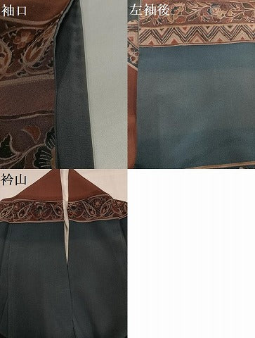 平和屋着物●伝統工芸士　小林文次郎　訪問着　更紗文　正絹　逸品　AABH5391ph
