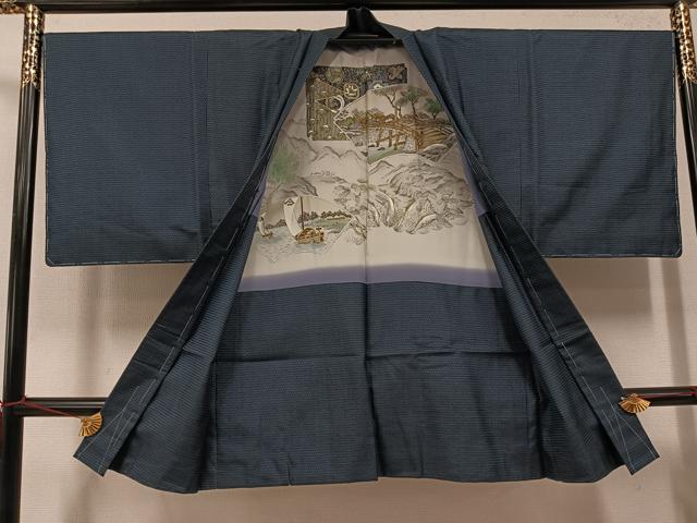 平和屋着物●男性　本場大島紬　アンサンブル　100亀甲　総詰め　正絹　逸品　未使用　AABH5399ph