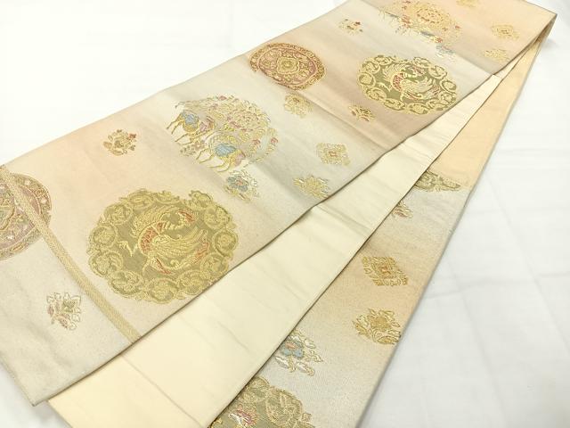平和屋着物◎六通柄袋帯 鳥獣花文 金銀糸 正絹 逸品 AABH5422uk