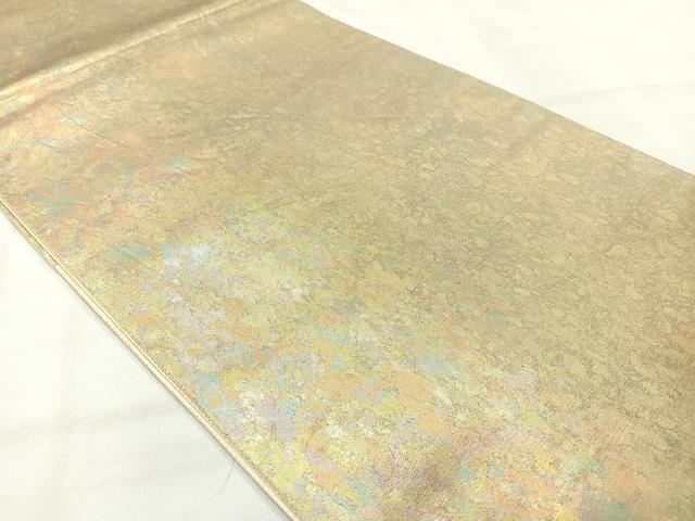 平和屋着物◎六通柄袋帯　霞文　引箔　正絹　逸品　AABH5483uk
