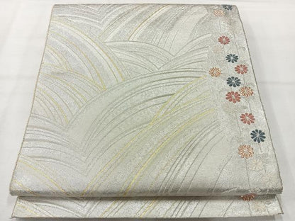 平和屋着物◎六通柄袋帯　唐織　流水花文　金銀糸　正絹　逸品　AABH5530uk