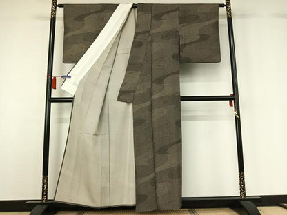 平和屋着物▽江戸小紋　単衣　寄せ小紋柄　正絹　逸品　AABH5564jh