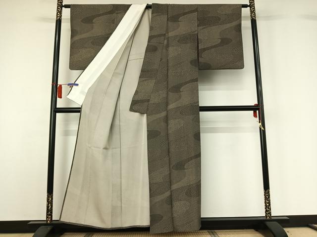 平和屋着物▽江戸小紋　単衣　寄せ小紋柄　正絹　逸品　AABH5564jh
