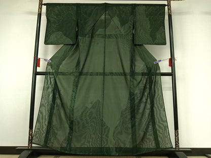 平和屋着物▽訪問着　無双　紗袷　紗×紗　風景松文　金彩　正絹　逸品　AABH5565jh