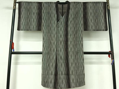 平和屋着物▽道行コート　スリーシーズン　春夏秋　塵除け　変わり縞　正絹　逸品　AABH5578jh