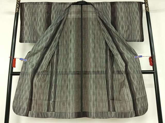 平和屋着物▽道行コート　スリーシーズン　春夏秋　塵除け　変わり縞　正絹　逸品　AABH5578jh