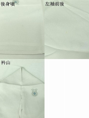 平和屋着物▽上質な小紋 単衣 飾花文 銀彩 正絹 逸品 AABH5584jh