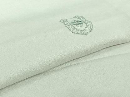 平和屋着物▽上質な小紋 単衣 飾花文 銀彩 正絹 逸品 AABH5584jh