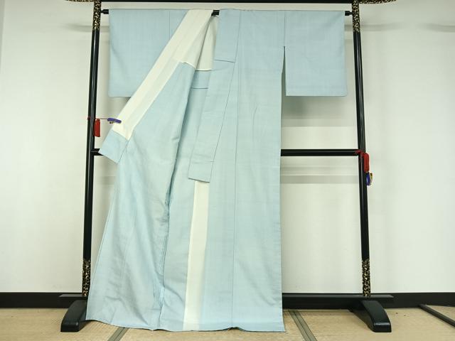 平和屋着物▽染司よしおか 五代目 吉岡幸雄 紬 単衣 霞文 ロング丈 正絹 逸品 AABH5585jh