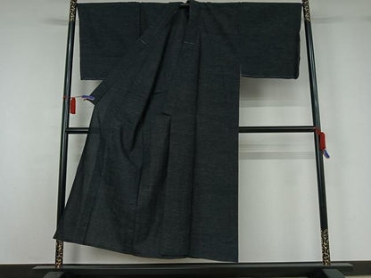 平和屋着物▽男性　紬　単衣　霞文　正絹　逸品　AABH5590jh