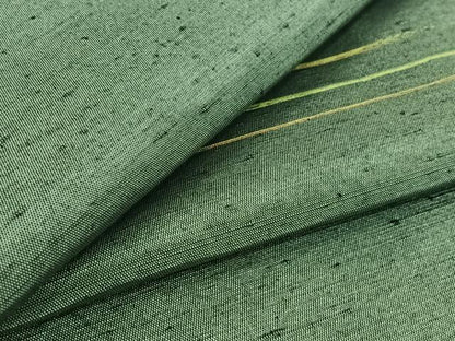 平和屋着物▽上質な紬　単衣　横段文　正絹　逸品　AABH5591jh