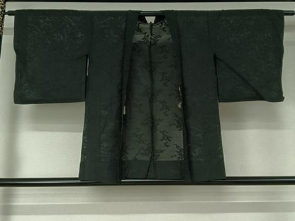 平和屋着物▽羽織　スリーシーズン　春夏秋　塵除け　暗黒色　正絹　逸品　AABH5593jh