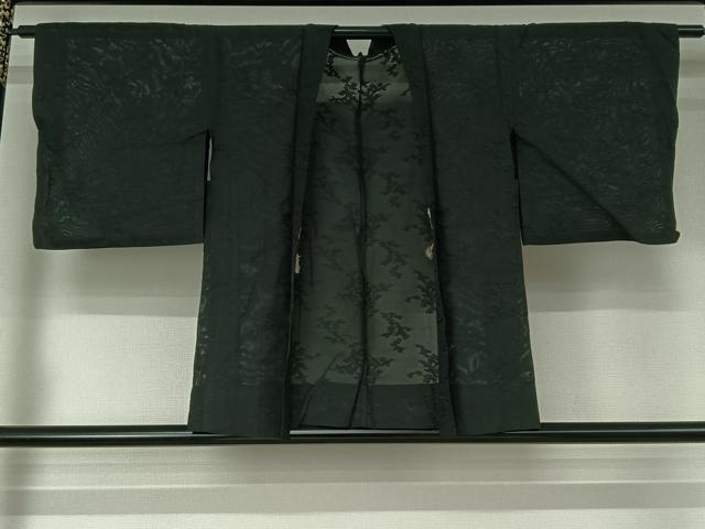 平和屋着物▽羽織　スリーシーズン　春夏秋　塵除け　暗黒色　正絹　逸品　AABH5593jh