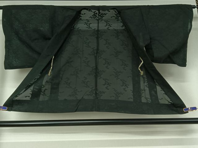平和屋着物▽羽織　スリーシーズン　春夏秋　塵除け　暗黒色　正絹　逸品　AABH5593jh