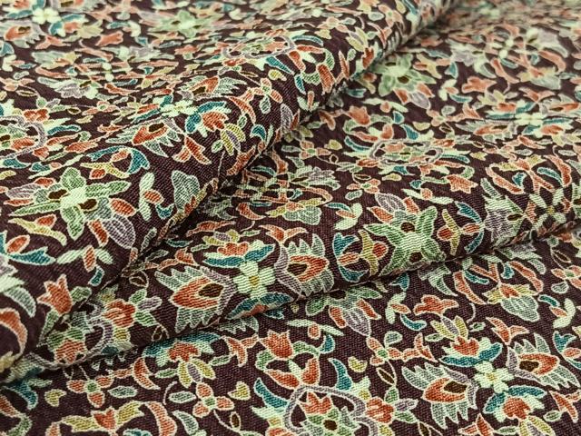 平和屋着物▽上質な小紋　単衣　正倉院花文　正絹　逸品　AABH5596jh