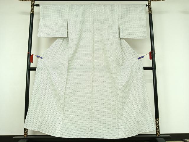 平和屋着物▽上質な小紋　単衣　幾何学文様　鬼しぼ縮緬　正絹　逸品　AABH5597jh 平和屋着物▽上質な小紋 単衣 幾何学文様 鬼しぼ縮緬 正絹 逸品