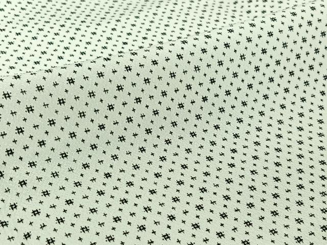 平和屋着物▽上質な小紋　単衣　幾何学文様　鬼しぼ縮緬　正絹　逸品　AABH5597jh 平和屋着物▽上質な小紋 単衣 型染め 風景花文 鬼しぼ縮緬 やまと誂製