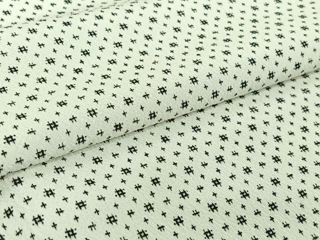 平和屋着物▽上質な小紋　単衣　幾何学文様　鬼しぼ縮緬　正絹　逸品　AABH5597jh