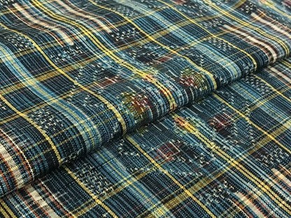 平和屋着物▽上質な紬　単衣　幾何学文様　正絹　逸品　AABH5606jh