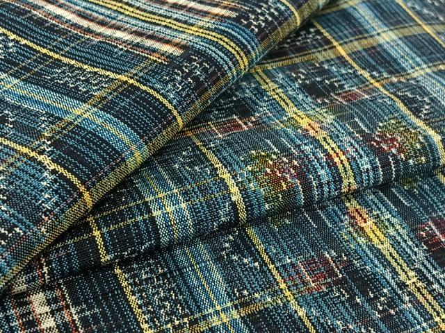 平和屋着物▽上質な紬　単衣　幾何学文様　正絹　逸品　AABH5606jh