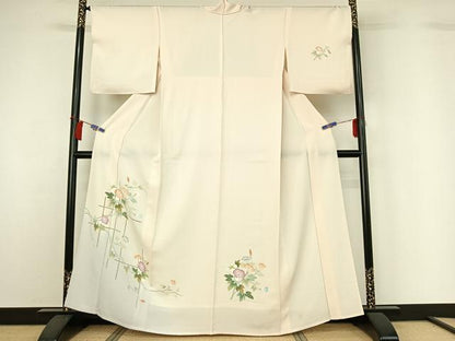平和屋着物▽訪問着　単衣　朝顔　正絹　逸品　AABH5607jh